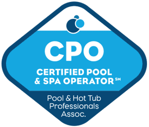 A pool and spa operator certification badge.